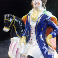 Thumbnail for Rare Staffordshire antique 1860s Figurine – Man on Horseback, 9