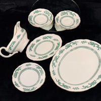 Thumbnail for Royal England Cauldon Green Dragon Serving Set x6 – Vintage Ironstone China20