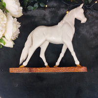 Thumbnail for Hand Carved Wooden Horse Figurine â Nose Damage- Rustic Decor Sculpture Orname9