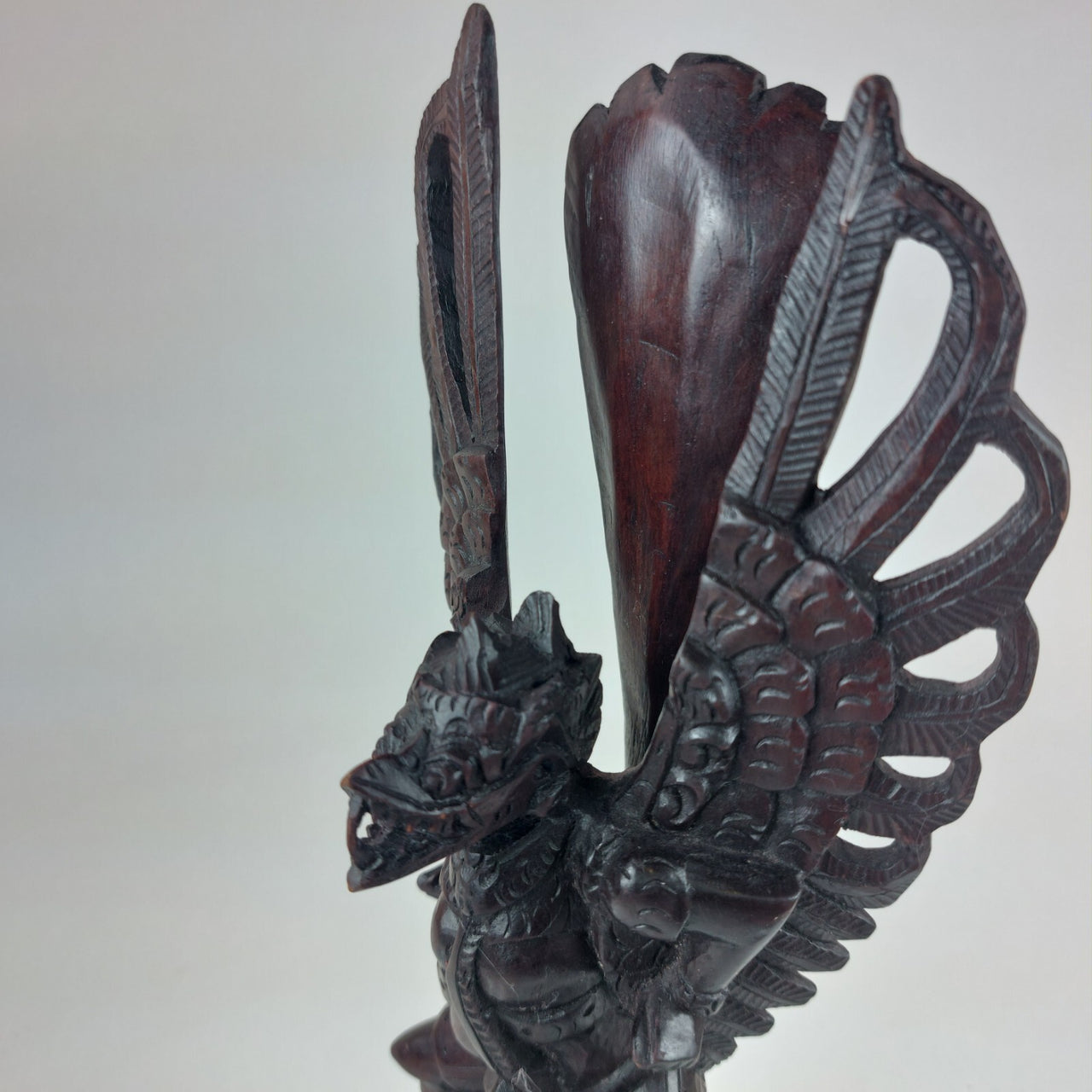 Garuda Hand Carved Wood Statue  10"  Hindu Buddhist Mythical Bird Art gift xmas.9