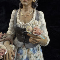 Thumbnail for Rare Castagna Florence Figurine Flower Seller - Signed Italy pics see11