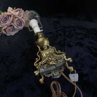 Thumbnail for Stunning Ornate Rococo Brass Lamp French Styl Heavy Urn Scroll Base 19