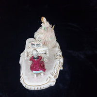 Thumbnail for Dresden UNTERWEISSBACH Girl Singing and Musician Porcelain Lace Figurine Group.7