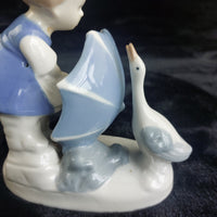 Thumbnail for Carl Schneiders Erben Germany Porcelain Girl with Goose Figurine Glazed Vinta 5