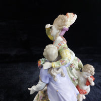 Thumbnail for Antique Dresden Style Porcelain Figurine The Broken Bridge Michel Victor Acier9