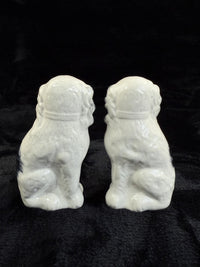Thumbnail for Antique Staffordshire Porcelain Black White Pair King Charles Spaniel Glass eyes3