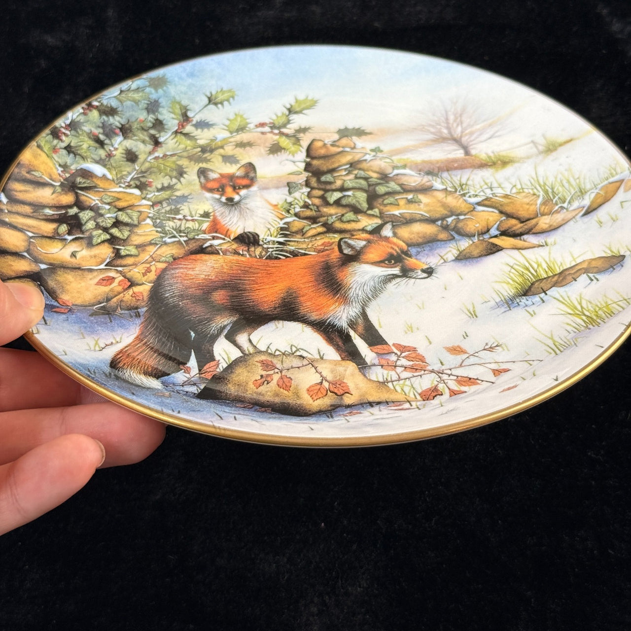 Spode Wildlife Series Fox Plate Bohemia Deer Czechoslovakia Art Bone Decor China4