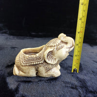Thumbnail for Handcarved Elephant Candle Holder Ceramic/ 14cm Pottery Collectable Germany6