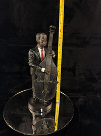Thumbnail for Vintage Jazz Bass Figurine Player Hand-Painted Musician Statue Mid-Century Resin1