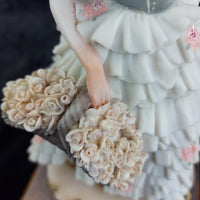 Thumbnail for A. Lady Belcari Figurine Roses Basket 1989 Dear Sculpture Italy 10” ARMANI 4