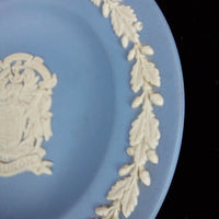 Thumbnail for Wedgwood Jasperware White & Blue Collectible Egg with Dish 1978 Trinkets Boxes/7
