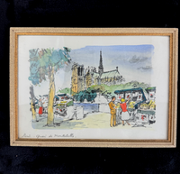 Thumbnail for Parisian Street Scene Watercolors -Etchings by 