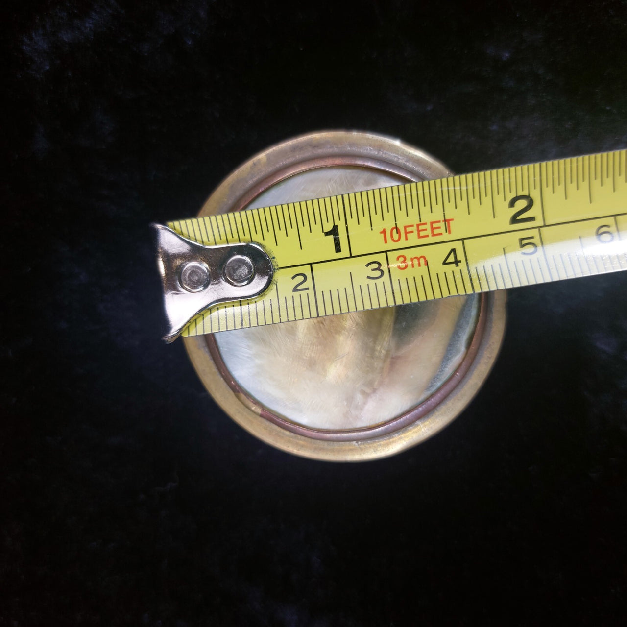 Vintage Brass & Agate Pill Box/Trinket – HandEngraved   Aged Patina7