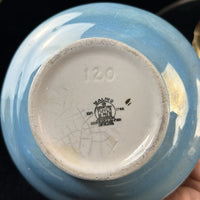 Thumbnail for Antique Maling Vase England –Blue Glazed Handle Twin Urn Shape 6.5” decor China,11