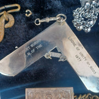 Thumbnail for Masonic Lodge Regalia Job Lot 845g – Past Master Jewel 1977 + Levels & Jew Chain3