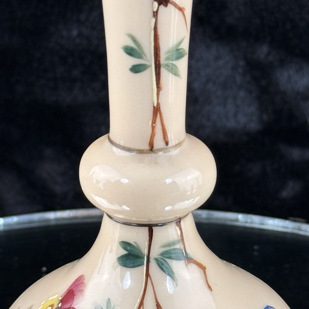 Milk Antique Porcelain Bud Vase Floral Branch Art Nouveau Style decor China3