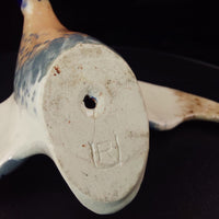 Thumbnail for Rare Studio Pottery Duck Figurine Glazed Mallard Style Repaired Wing decor5