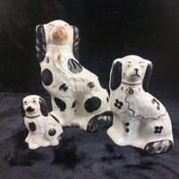 Thumbnail for Staffordshire Dog Figures Trio White Black , 7.5 in, 4.5 in Handpaint 9.5