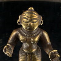 Thumbnail for Antique Brass Indian Female Figure Of Radna 3.25” Handcrafted Tribal Folk Bengal3