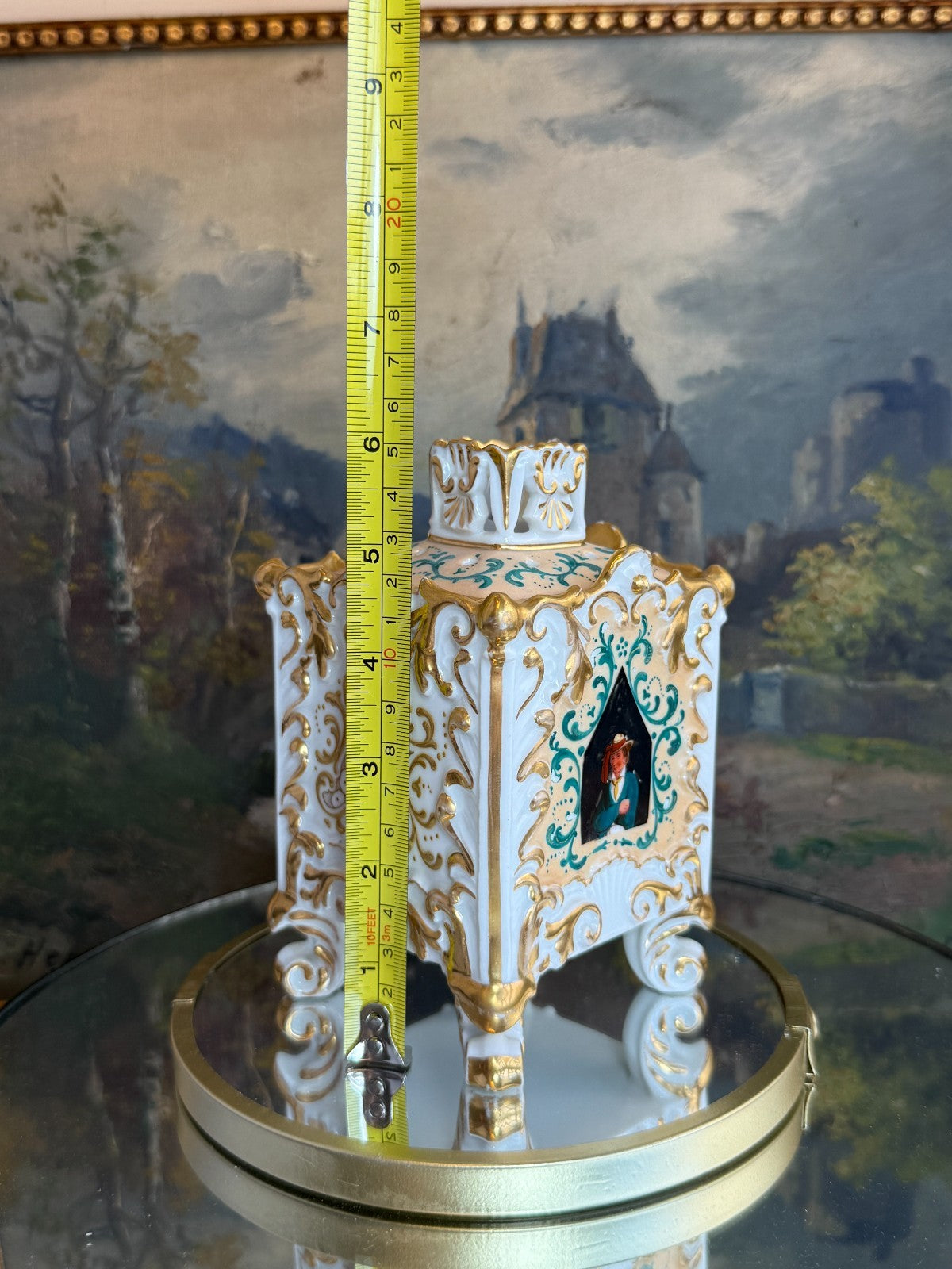 Rare Antique Porcelain Victorian Potpourri Jar /vase/ box German/Dresden Style4