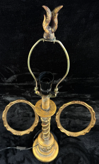 Thumbnail for Vintage VictorianStyle Carved Wood Table Lamp and Frames Set1