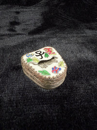 Thumbnail for Chinese Odd Shaped Little Trinket Box With Mirrored Lid Porcelain Top decor.5