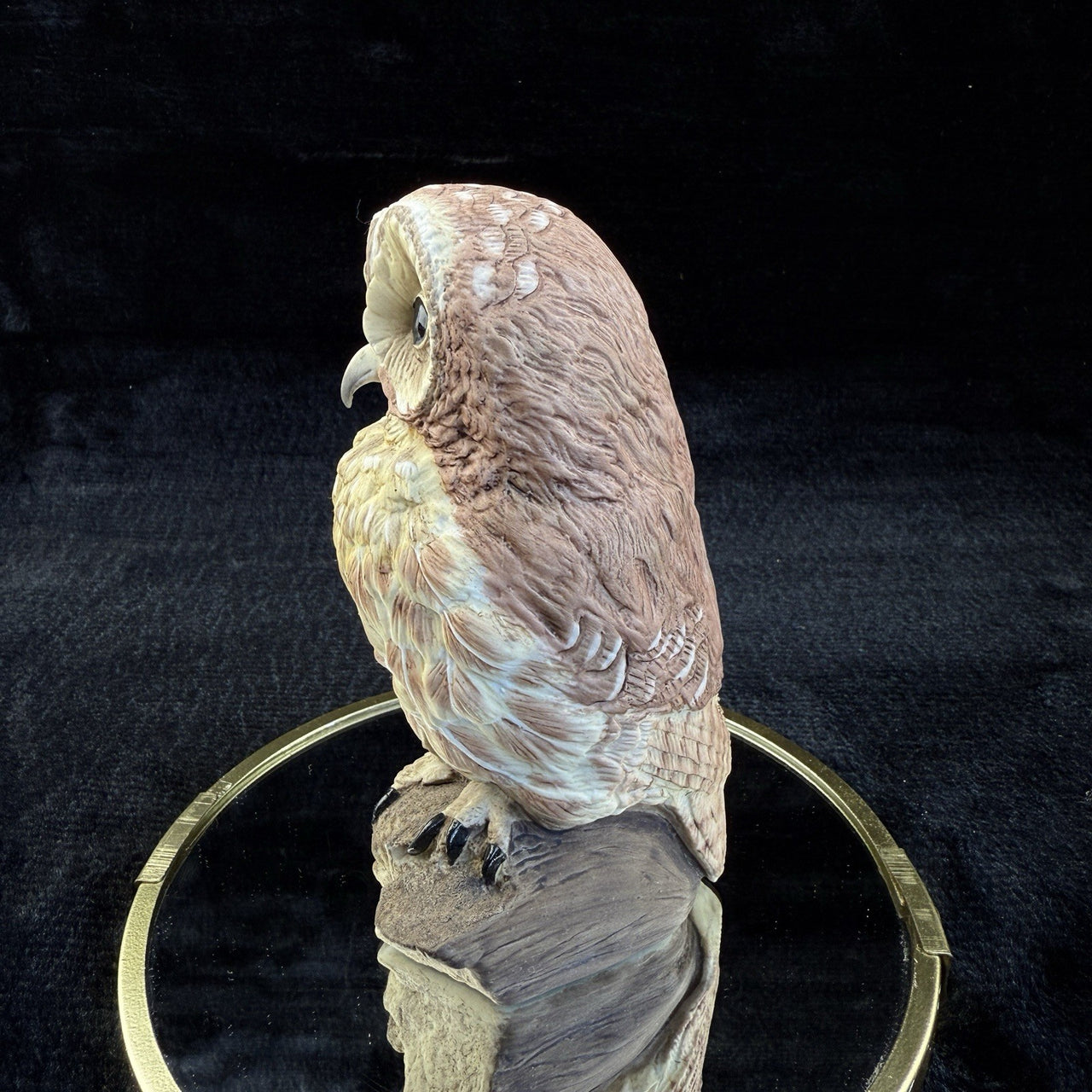 Wedgwood Art Mottled Glass Owl Paperweight bookshelf Figurine 1970s decor7