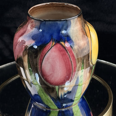 H&K Tunstall Art Pottery Tulip Antique Vtg vase England 1930s Floral decor0