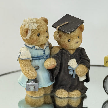 Cherished Teddies 2000 Figurines Ernestine Regina & Bert Busy Bee Graduation Car1