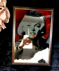 Thumbnail for Marilyn Monroe Mirror Wall Art with Black and Red Accents 12.5