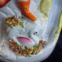 Thumbnail for Staffordshire antique Figurine Lady Rabbit Basket Porcelain Statue 10