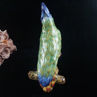 Thumbnail for Antique c1890 France Desvres Fourmaintraux Parrot Faience porcelain Cockatoo 10