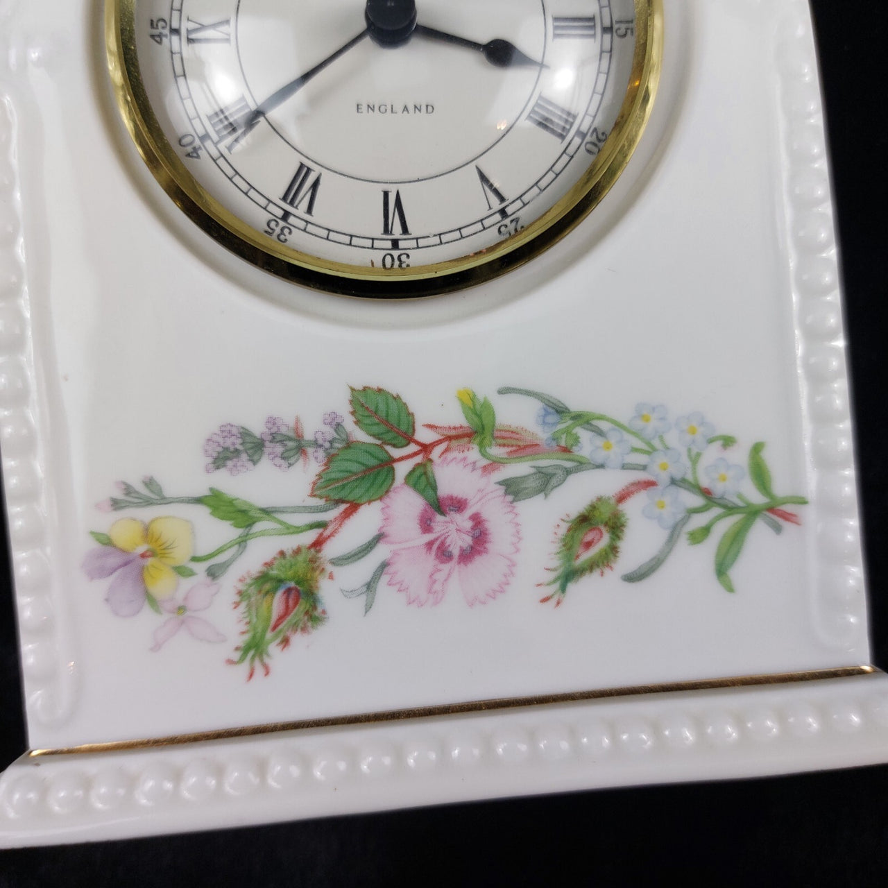 Aynsley Vintage "Wild Tudor" Fine Bone China Set - Clock, Vase & Ginger Jar Box14