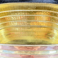 Thumbnail for Vintage Copper & Brass Planter Jardiniere 9.5” Footed Oval Hammered Floral deco4