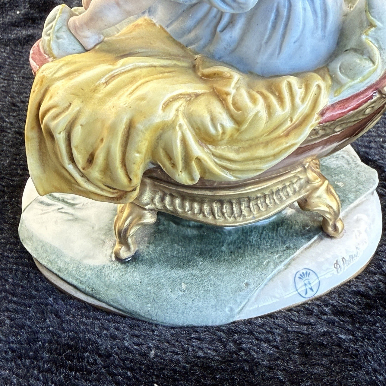 Capodimonte Italian Porcelain Figurine Hand Painted Mother and Child Signed "G.12