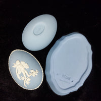 Thumbnail for Wedgwood Blue Jasperware Pin & Trinket Egg Dish see pictures Vase United Kingdom8