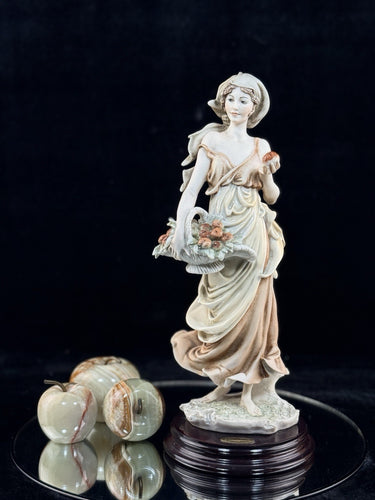Giuseppe Armani Florence Fresh Fruits Lady Figurine 14” Italy Home Decor 1987 .0