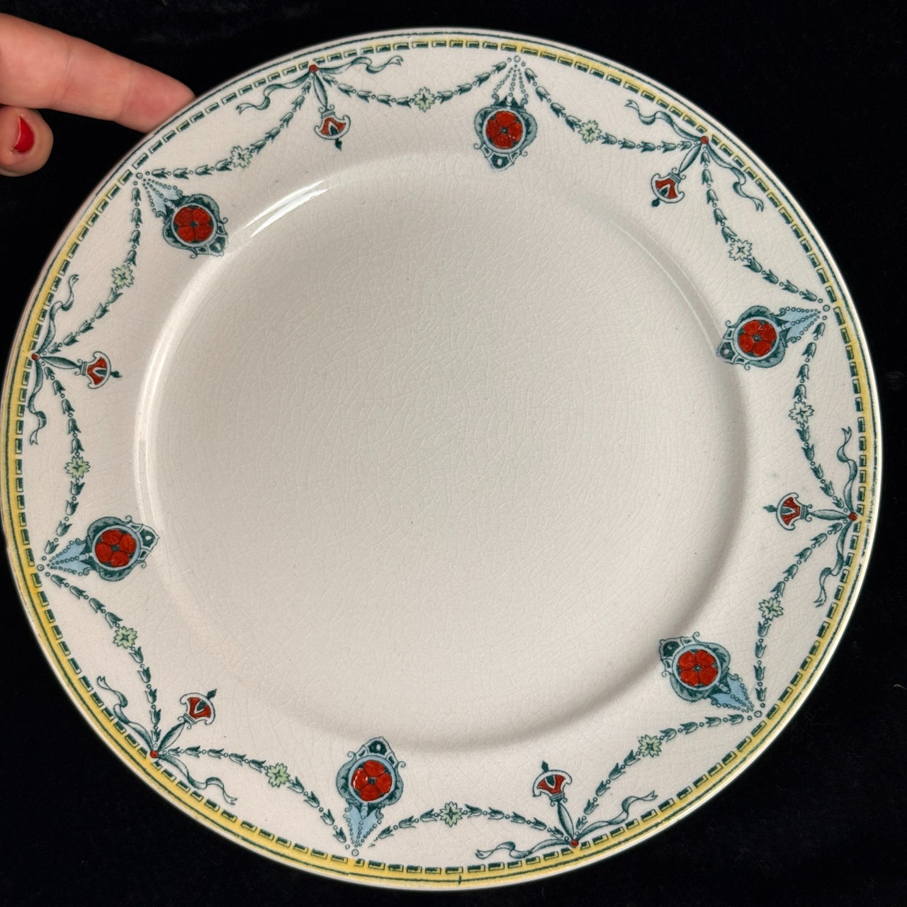 Large Lot of 6 Antique/Vintage Devon Ware (S. F. & Co.) CECIL 1204 Dish & Plates16