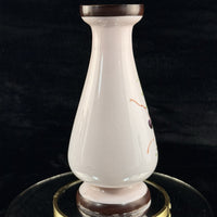 Thumbnail for Pink Bohemian Glass Antique Vase 10” Floral Enamel Victorian Art Nouveau decor8