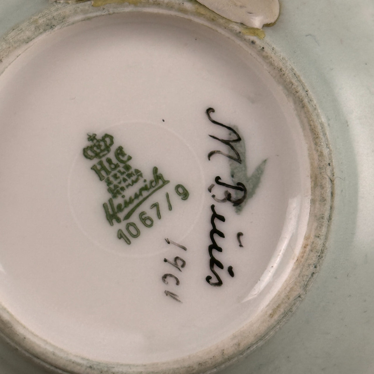 Heinrich Bavaria Miniature Plates Set of 3 Signed M Birus Birds Cottage Germany4