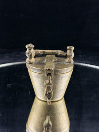 Thumbnail for Antique Indian Brass Travel Nesting Cups with Lidded Case â 5 Pc Set 646g Scal11