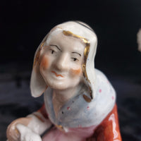 Thumbnail for Antique Staffordshire decor Figurines Seated Couple classic Pair 906g  see pics13