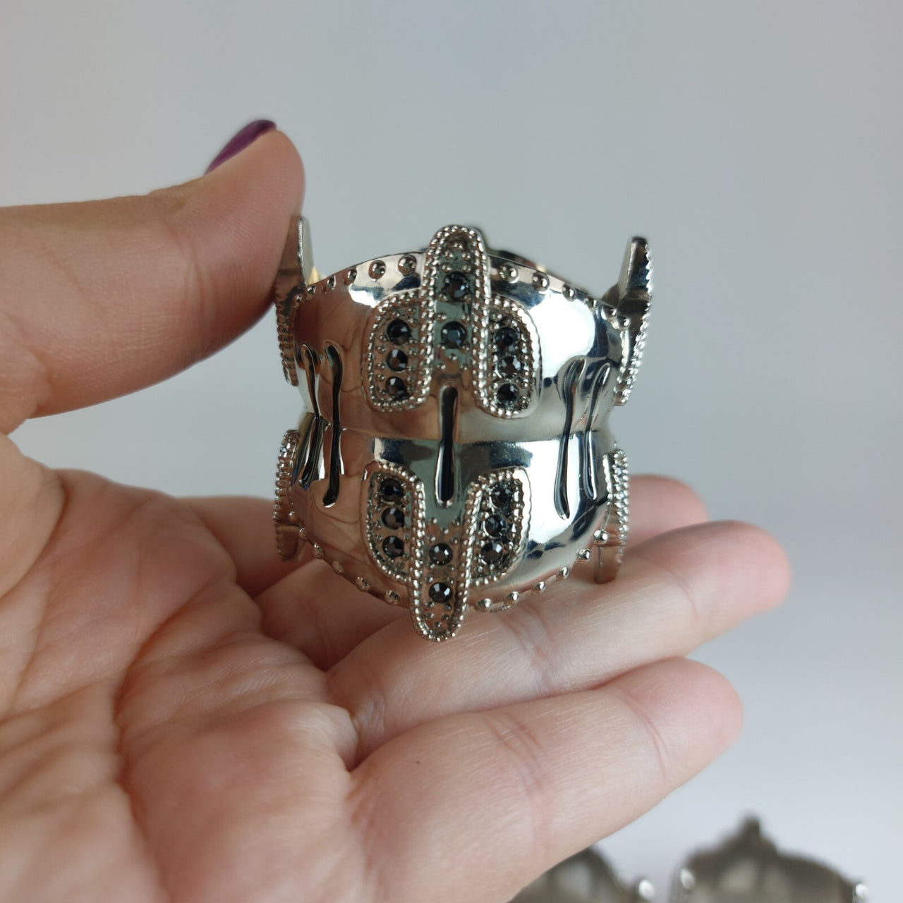 Nickel & Diamond Black Wallace Silversmiths silver Napkin Rings 1Male & 1 Femal5