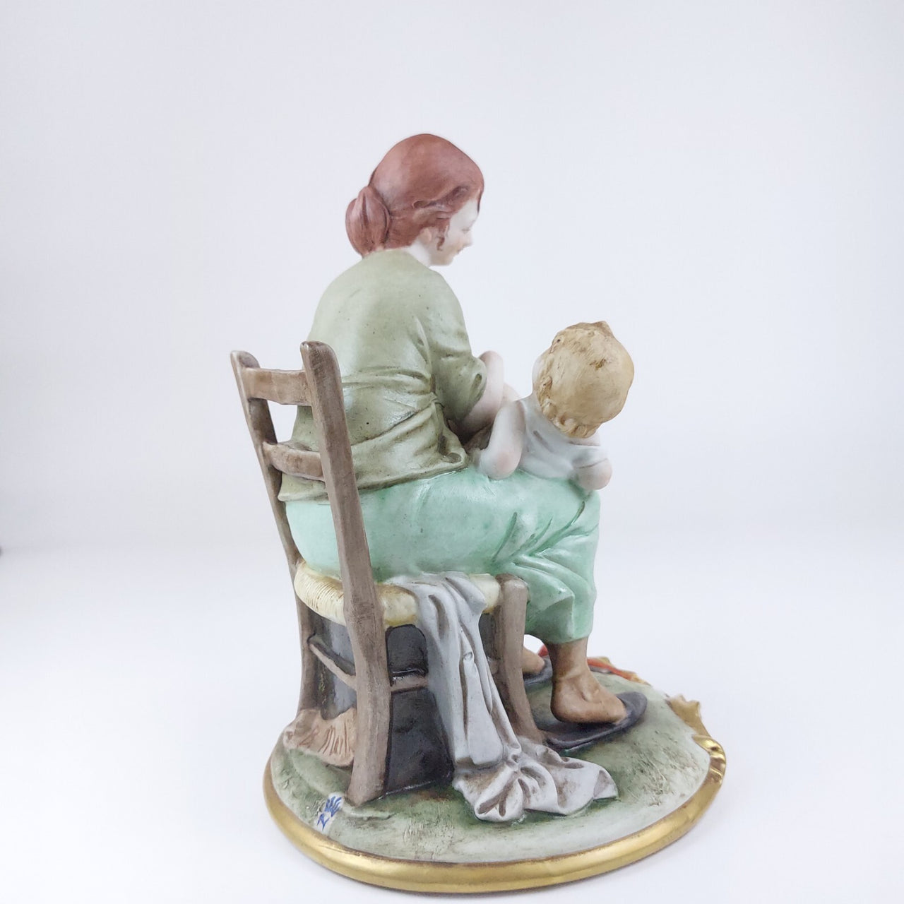 RARE 1950s Capodimonte - Bruno Merli Signed Porcelain Child & Mother Figurine7