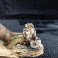 Thumbnail for Border Arts Fine Otter Family Figurine 1988 MWF Chiltern Wildlife Handmade Scotl11