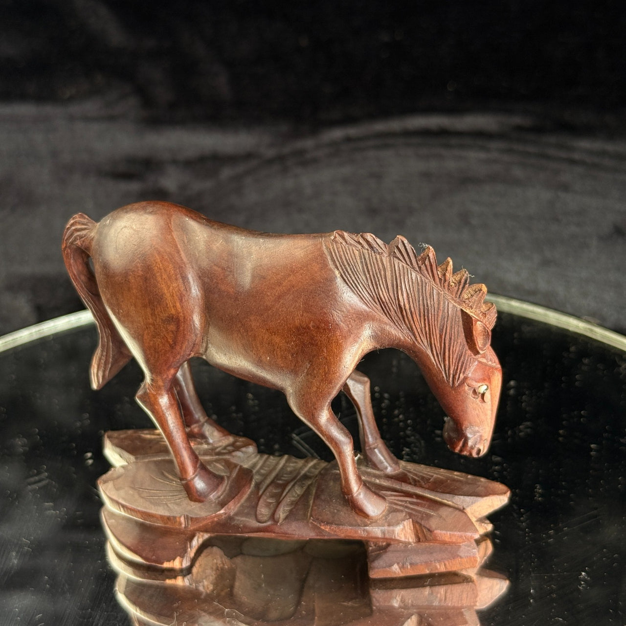 Set of 3 Vintage Hand-Carved Wooden Horses – Rustic Folk Art Figurines Ornament3