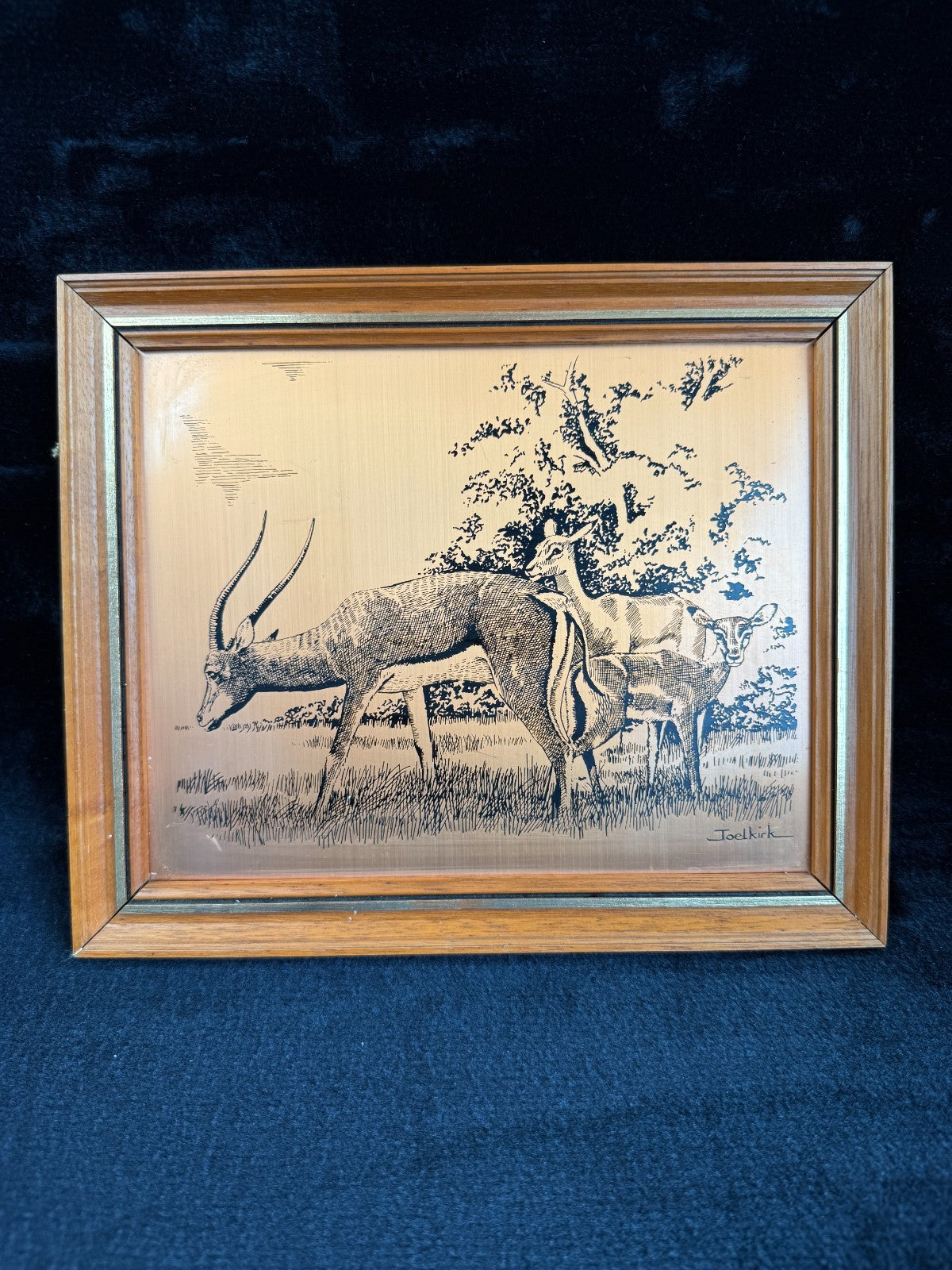 VINTAGE Copper Etchings framed Animals Wild and Tynemouth Castle - A Perfect Set4