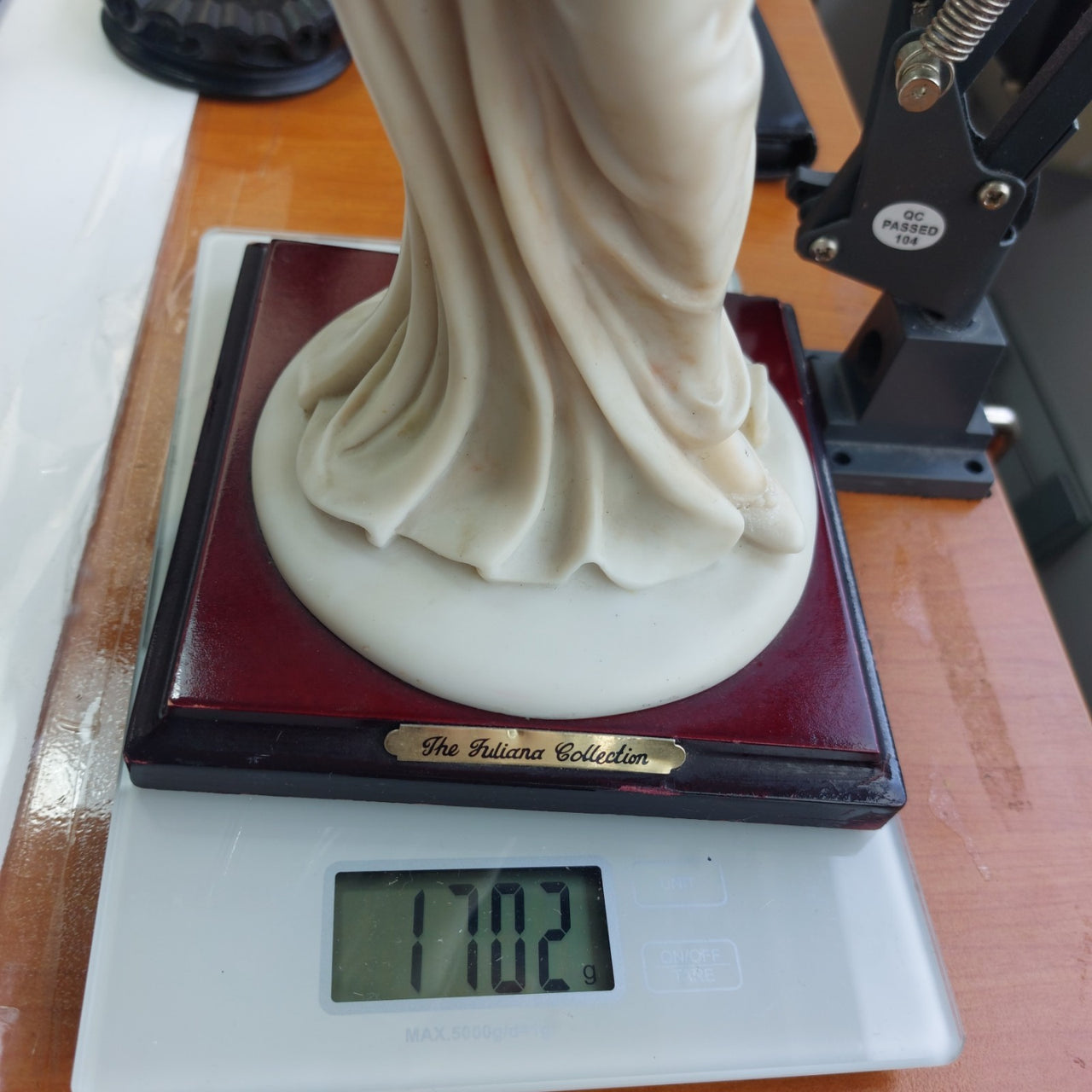 Juliana Collection 15in Figurine, Tall Lady with Dog, large Resin Art Deco Beige18
