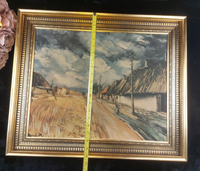 Thumbnail for Continental School Gold Framed Print on Canvas Vintage 20