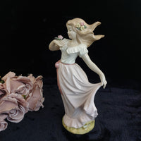 Thumbnail for Tengra Porcelain beautiful large Girl Figurine Spain Pink Dress Flow 11